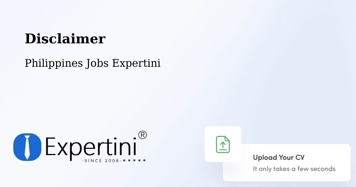 Disclaimer – Larap - Philippines Jobs Expertini